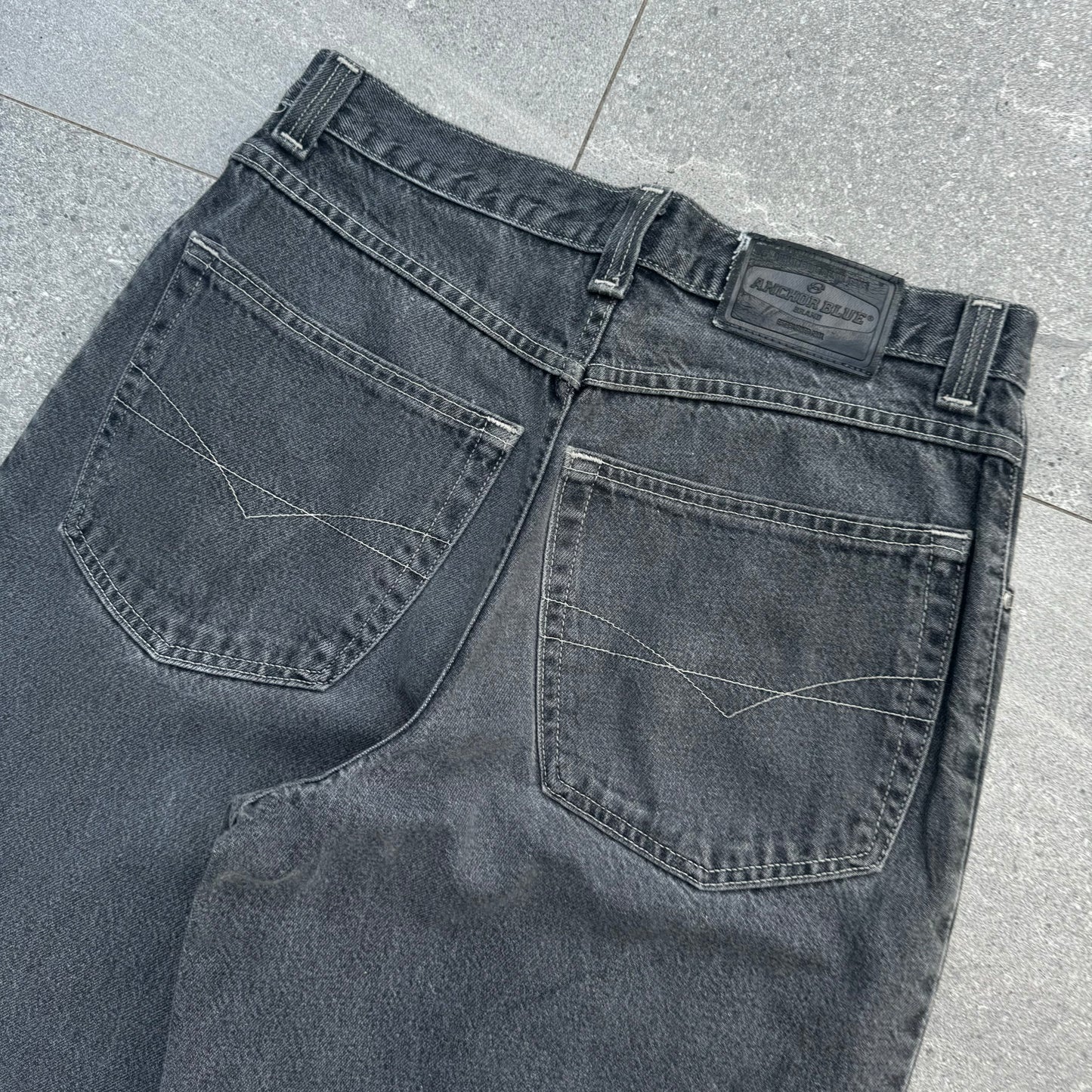 GRAIL anchor blue ‘huge’ jeans (12” opening) - 33x31”