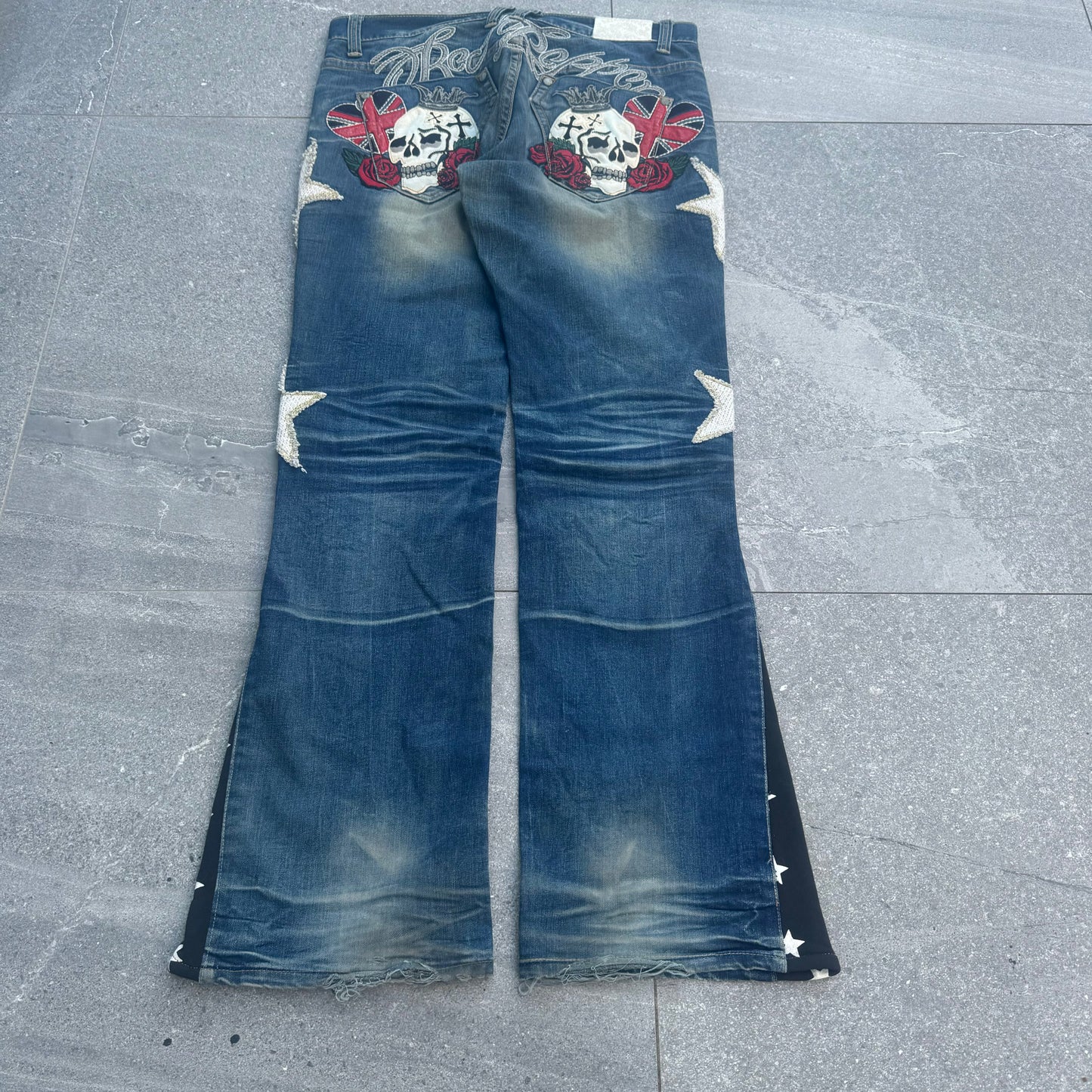 edhardy red pepper flares - 36x34”