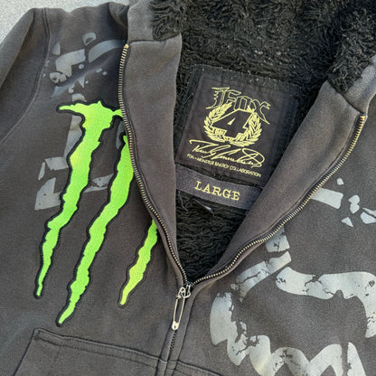 fox x monster zip up - M