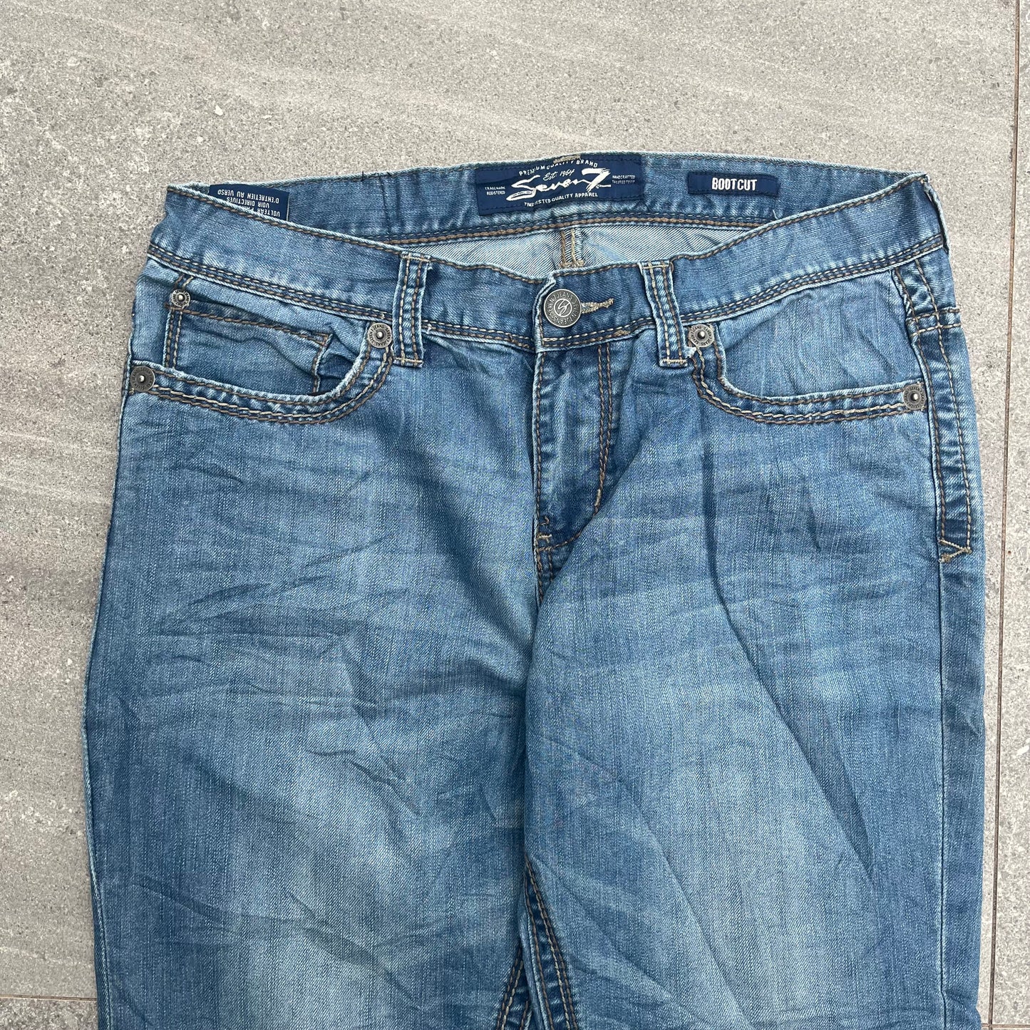 silver embroidered bootcuts - 36x32”