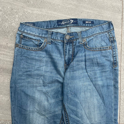 silver embroidered bootcuts - 36x32”