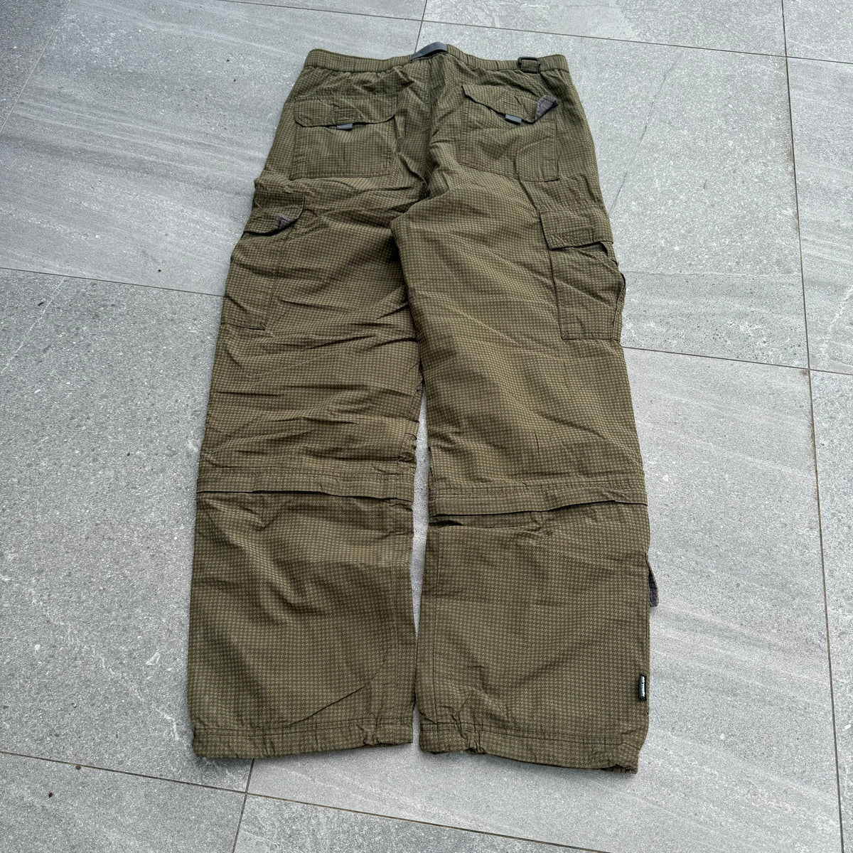 greeeen tweed 90s airwalk zipoff hiking pants - 36x30”