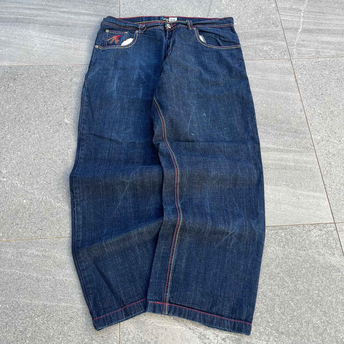 xstyle embroidered bamboo jeans - 38x32”