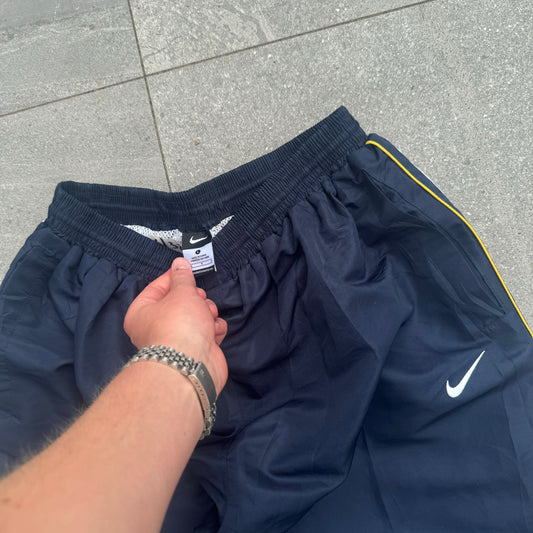beautiful navy striped nike trackies - L (36”)