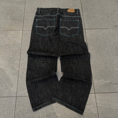 pj mark blue stitched straights - 34x32”