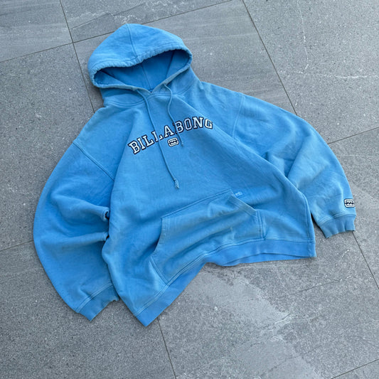 baby blueeeee billabong hoodie - L