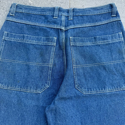 project blue side stripe jorts - 34x13”