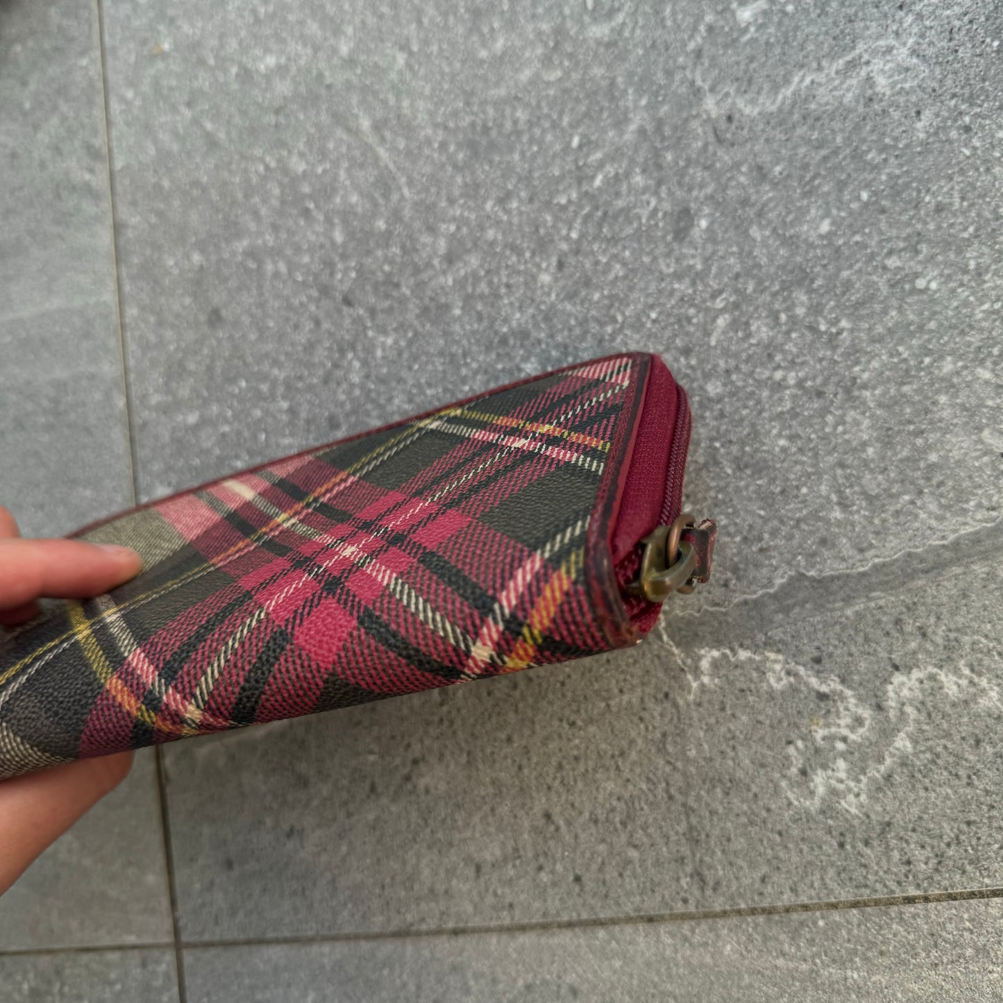 vivienne westwood plaid orb purse