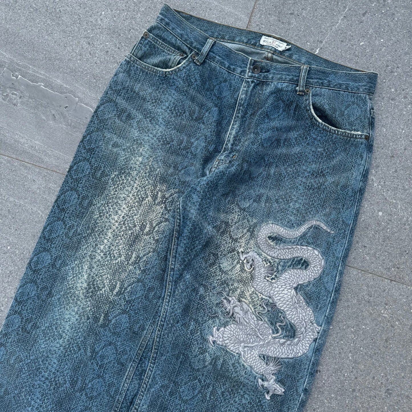 GRAIL snakeskin karakuri jeans - 35x29”
