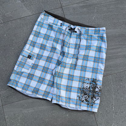 plaid lost boardies - 38”