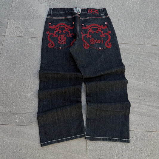 i came all over these. insane gaoj embroidered jeans - 36x30”