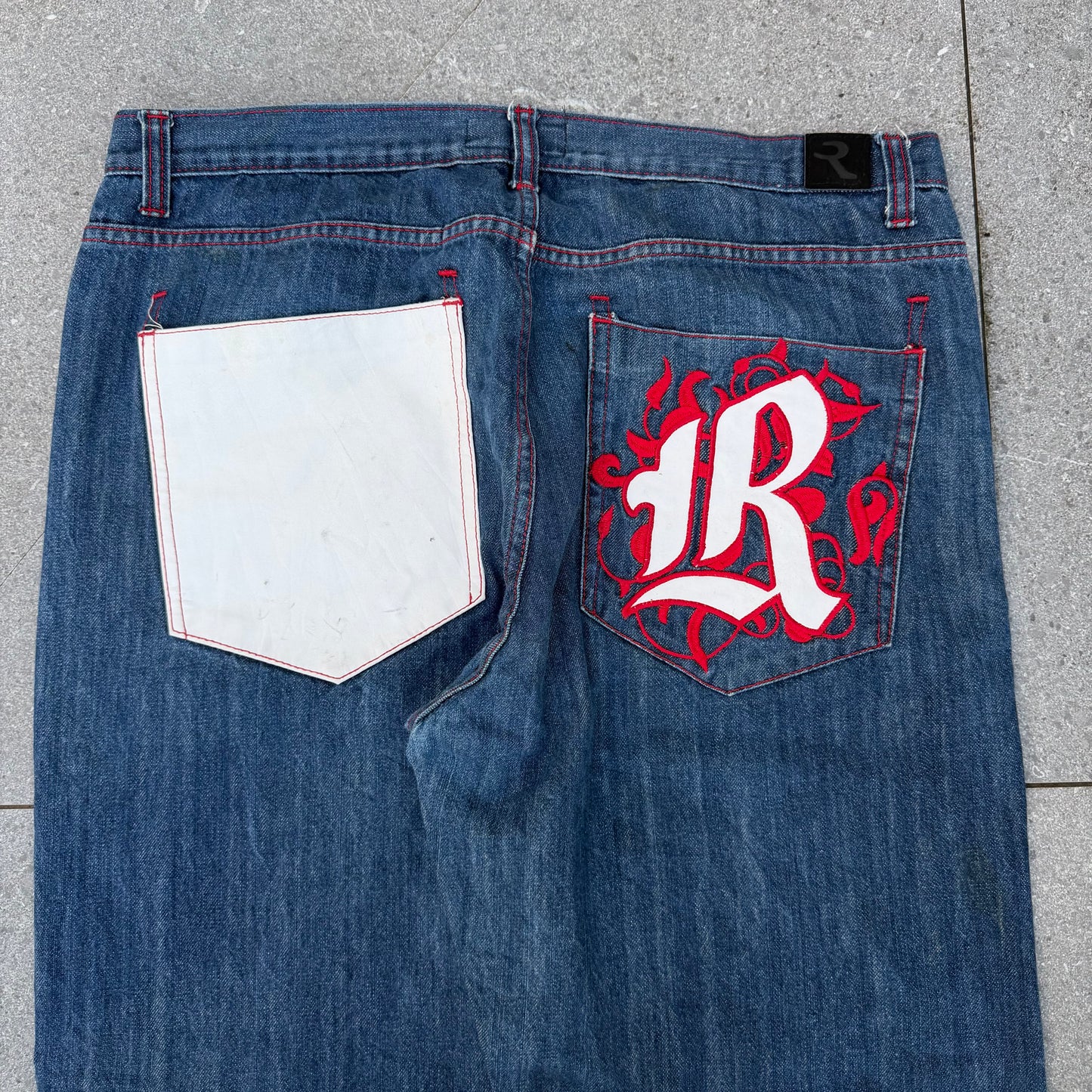 refuse denim pocket stamps - 38x30”
