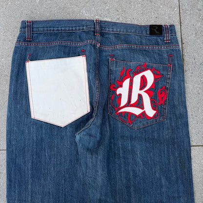 refuse denim pocket stamps - 38x30”