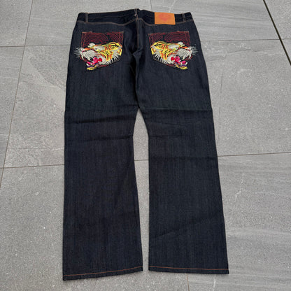 deadstock ed hardy straight stacks - 42x34”