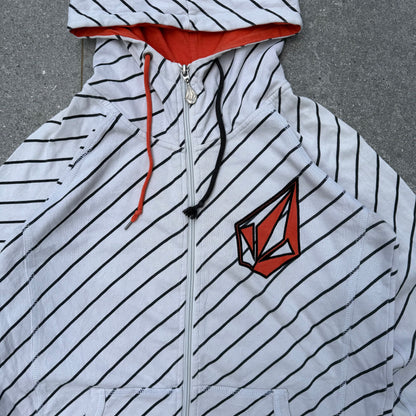 damn this is tough. volcom striped zipup - S