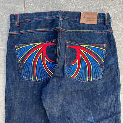 xstyle embroidered bamboo jeans - 38x32”
