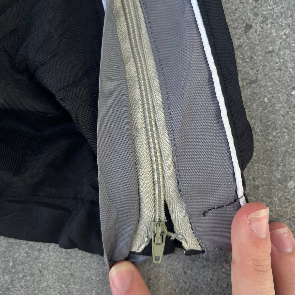 goated baggy nike flare zip trackpant - 34”