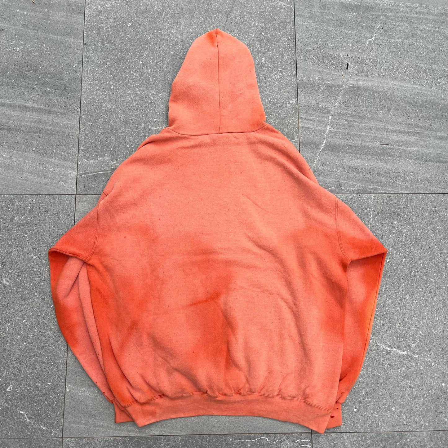 90s orange faded hoodie - XL