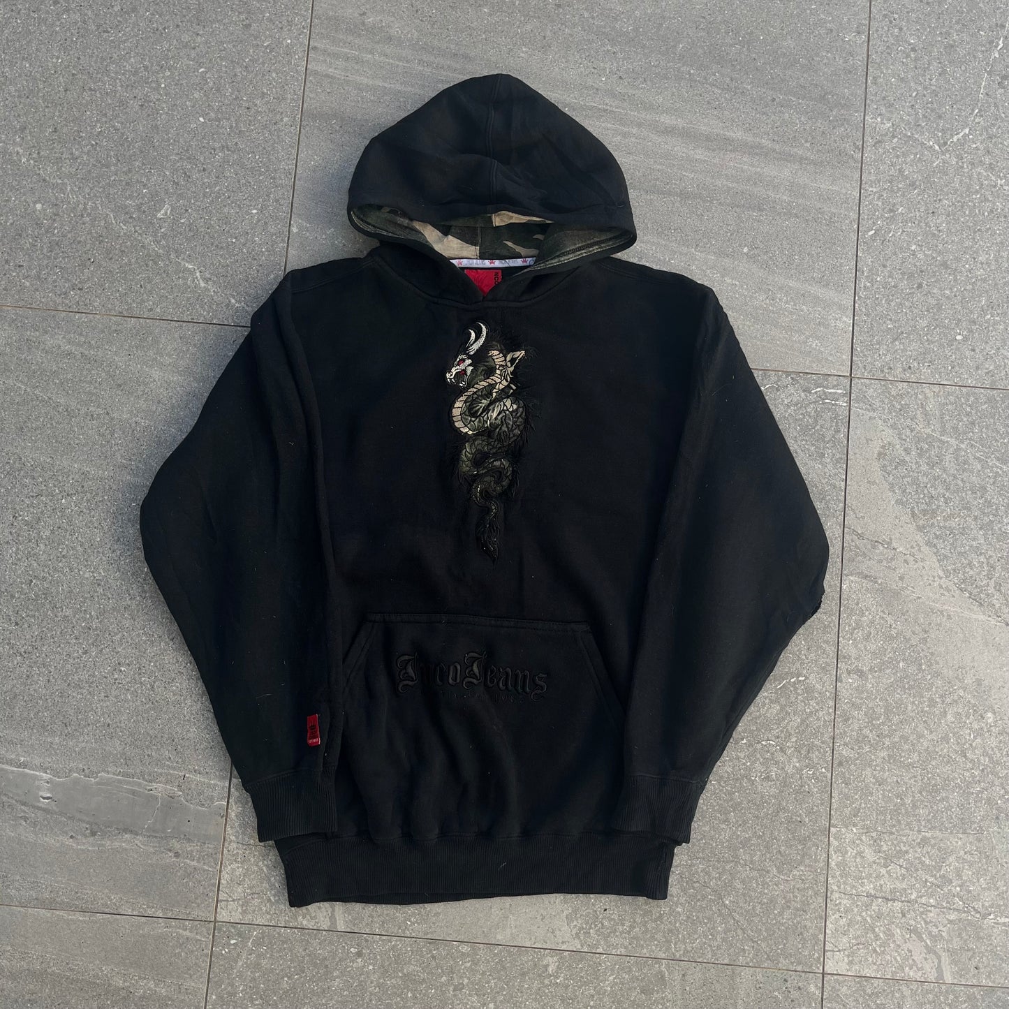 JNCO dragon camo hoodie - S/M