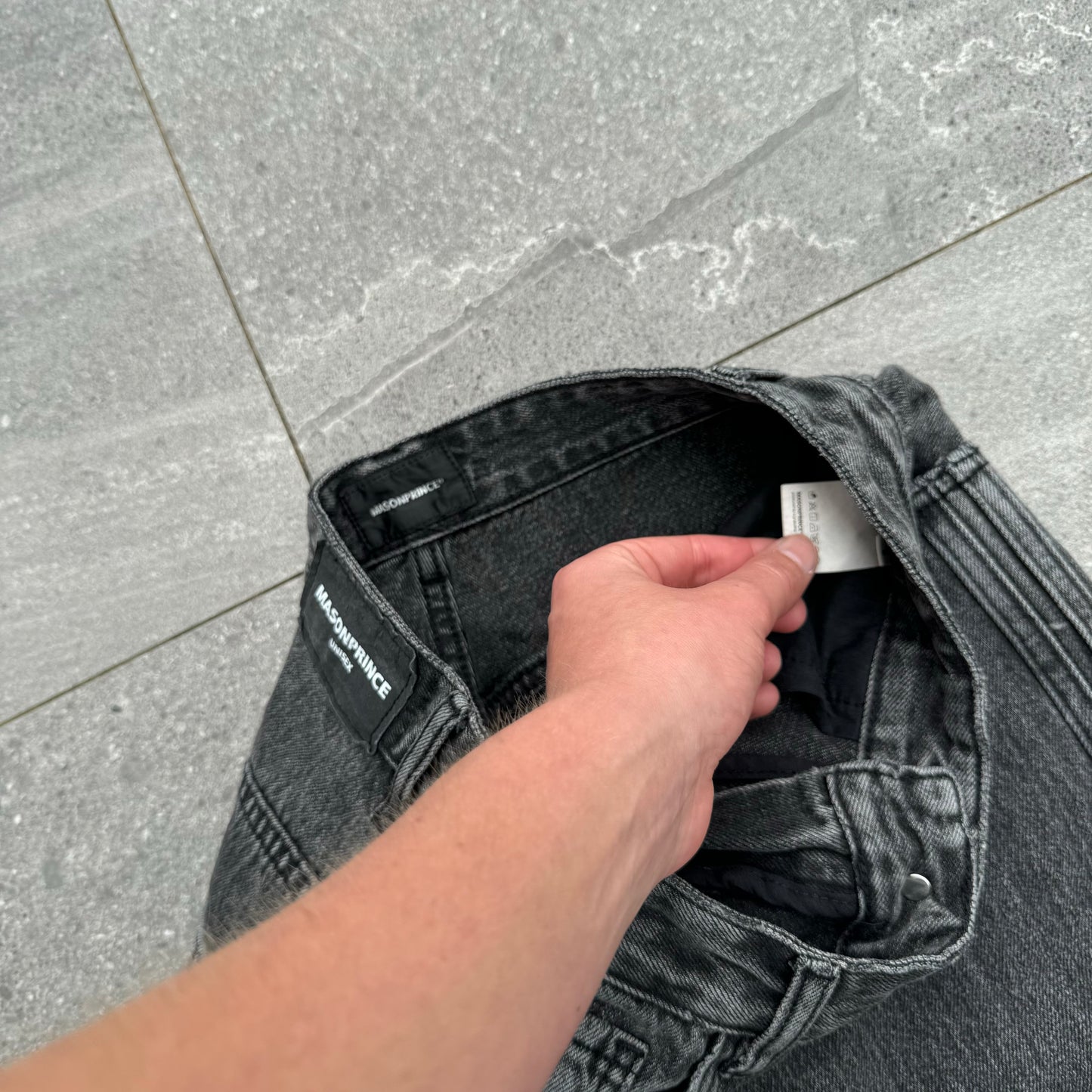 mason price stripe jeans - 27x25”