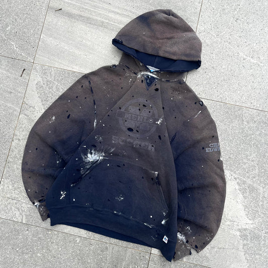 insane gradient fade , 90s russell hoodie - L