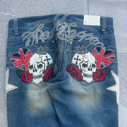 edhardy red pepper flares - 36x34”