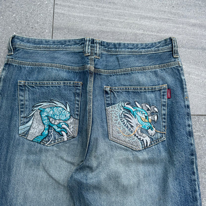 tidy dragon spec jeans - 34x28”