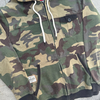camo quiksilver hoodie - M/L