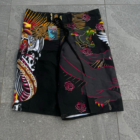 deadstock christian audigier shorts - 36x12.5”