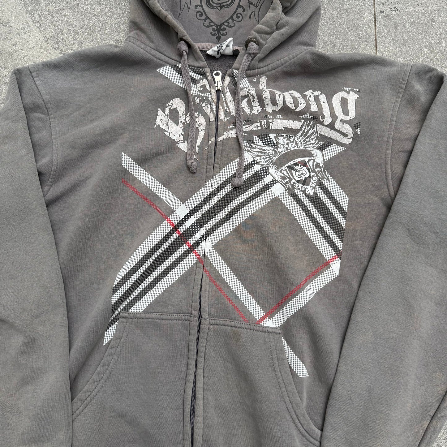 billabong plaid zip - L