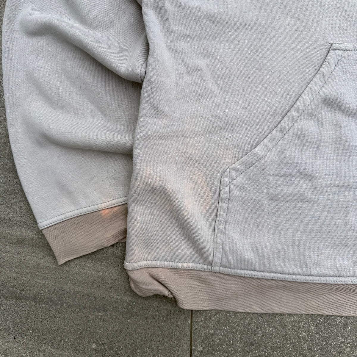 tan quiksilver embroidered hoodie - M