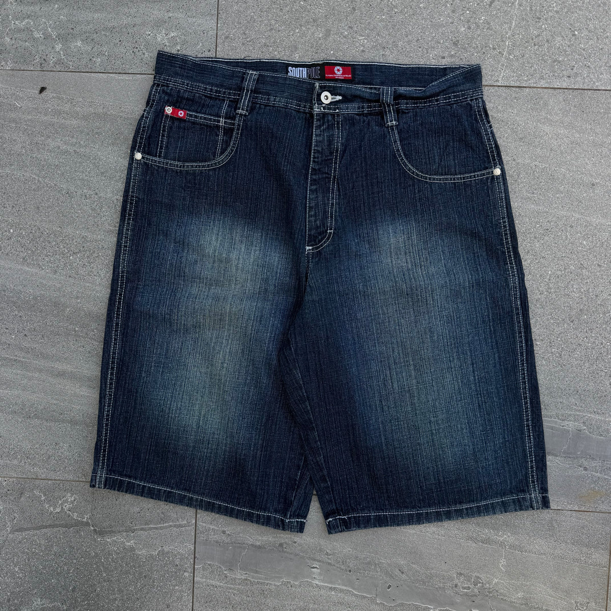 below knee red tab jorts - 36”