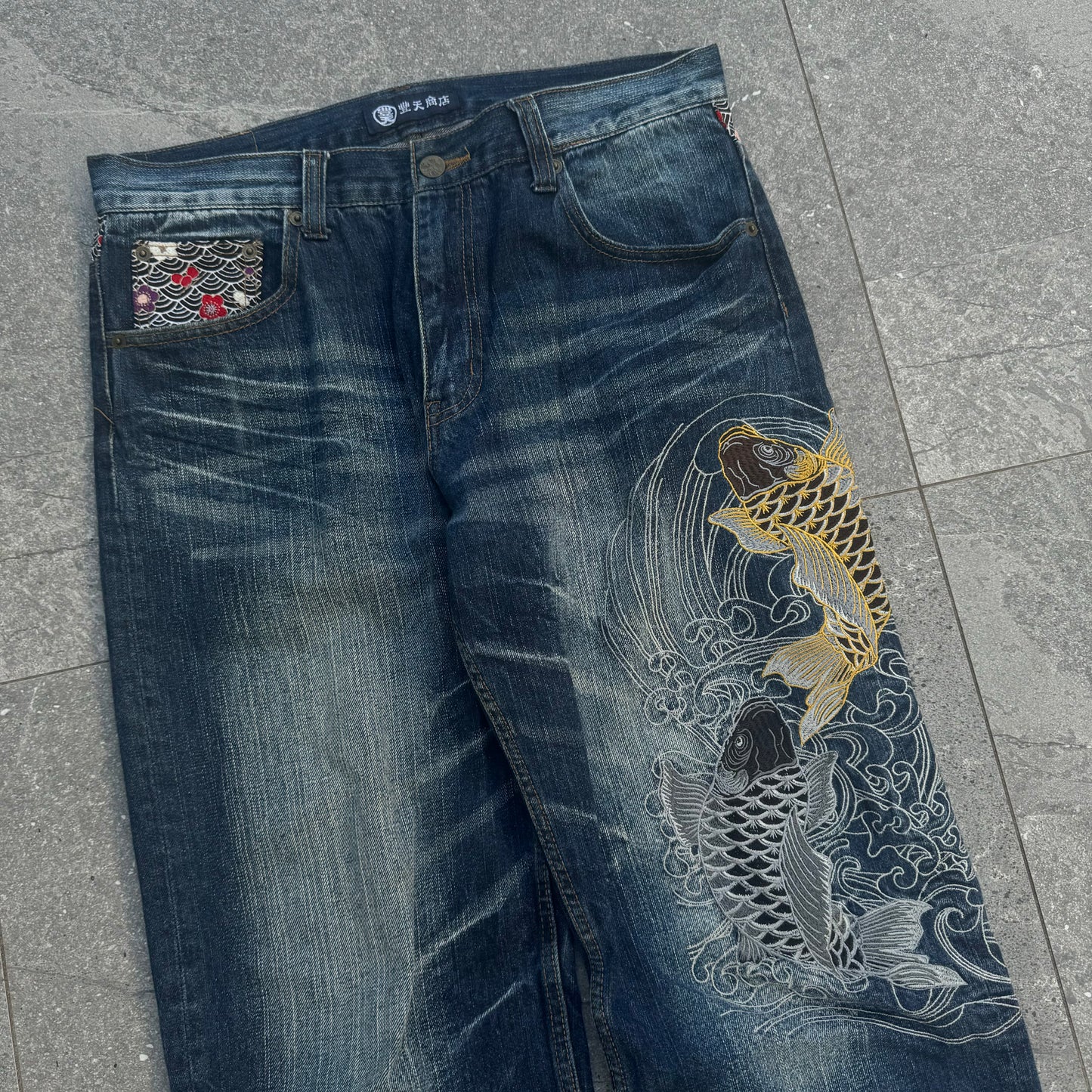 japanese koi jeans - 33x33”