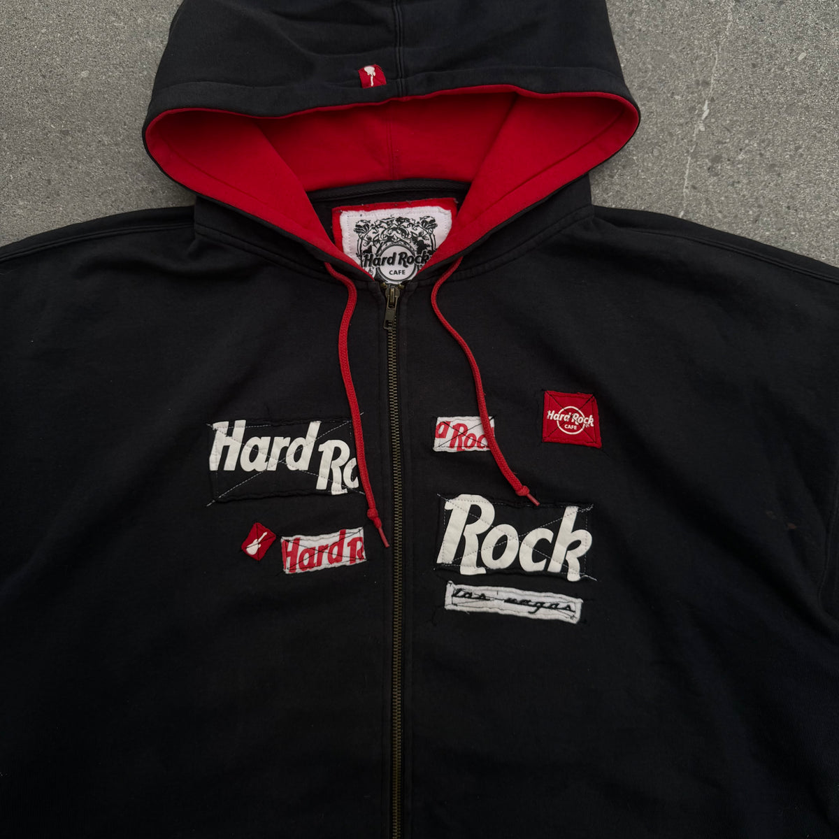 hard rock patchwork zip - XL