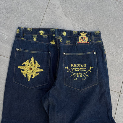 crown holder embroidered jeans - 42x32”