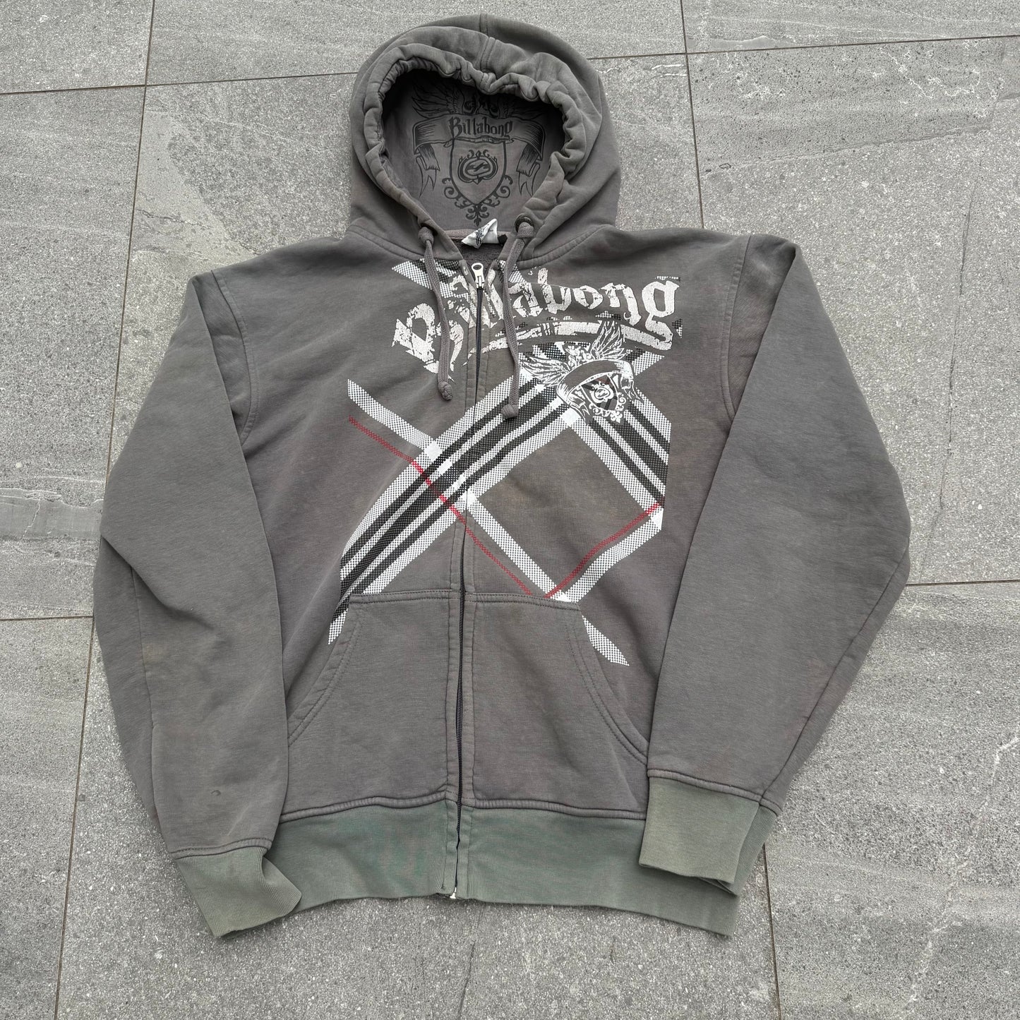 billabong plaid zip - L