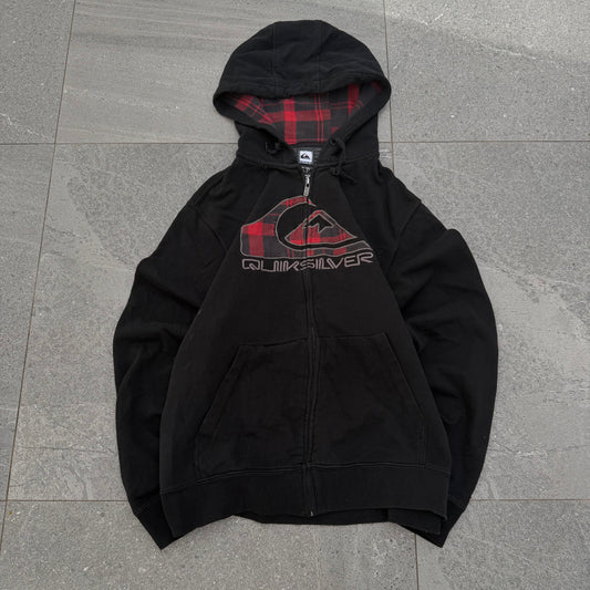 plaid quiksilver zip - S