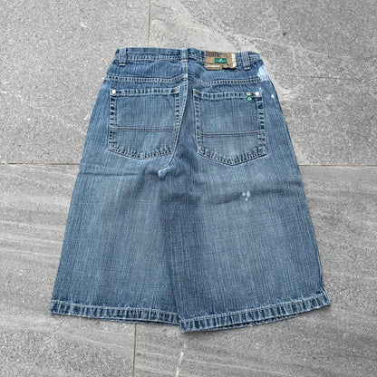 rare southpole green tab jorts - 28x13”