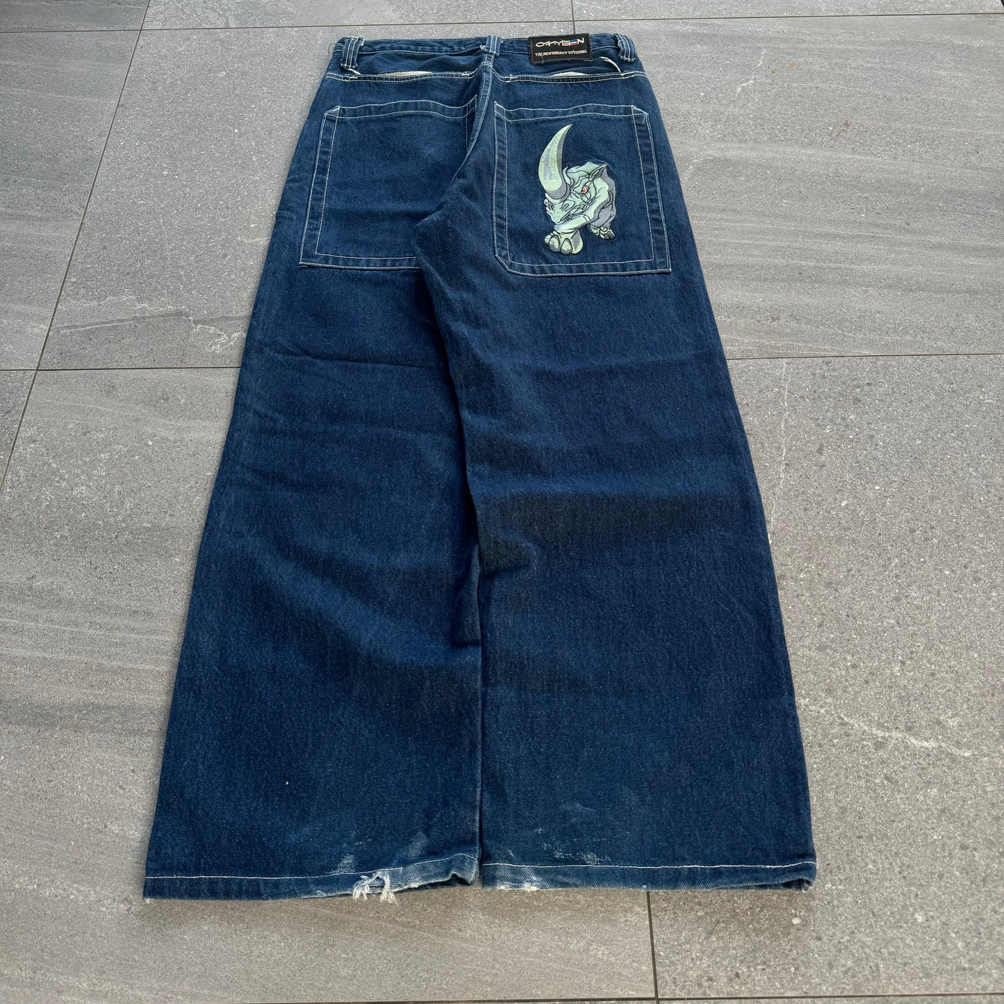 jnco style embroidered oxygen jeans - 32x30”
