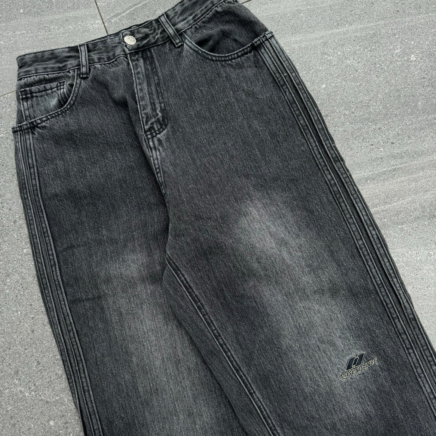 mason price stripe jeans - 27x25”