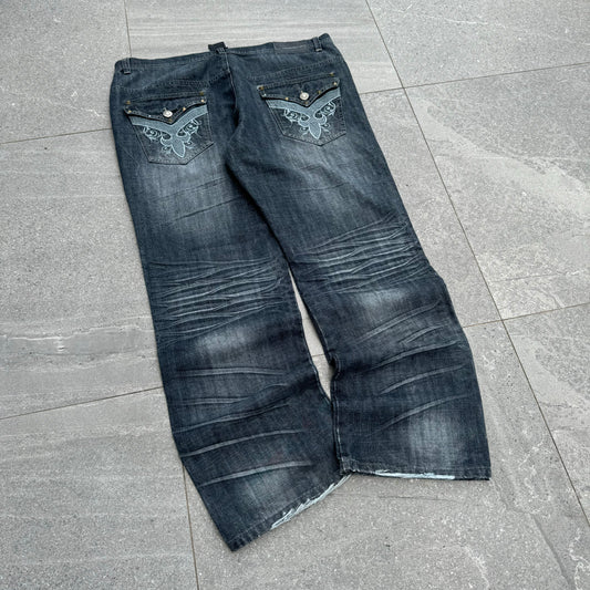 studded rawblue bootcuts - 40x32”