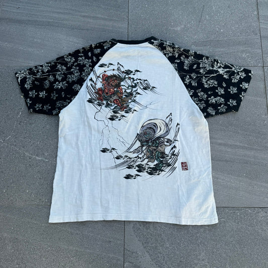 slub cotton karakuri tee - XL/XXL