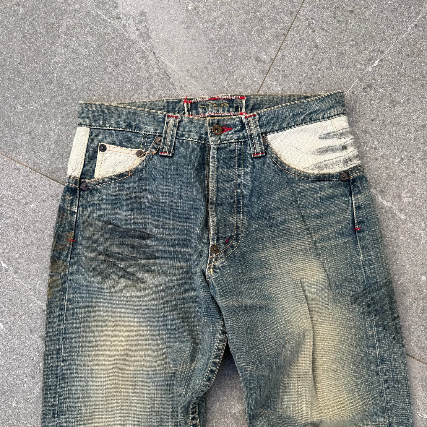 grail japanese micra slub bootcuts - 32x30”