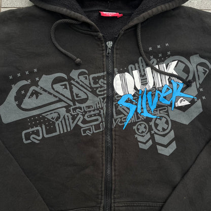 quiksilver logo strip hoodie - L