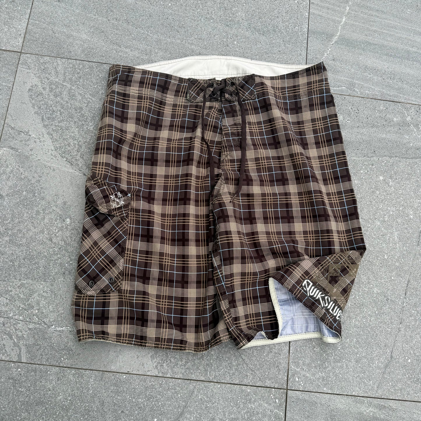 peak brown plaid quiksilvers - 34"