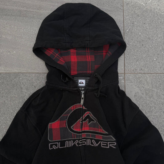 plaid quiksilver zip - S