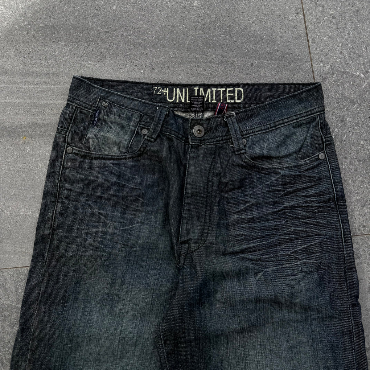 goated deep indigo ecko jorts - 32”
