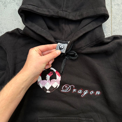 pink plaid dragon hoodie - women’s M