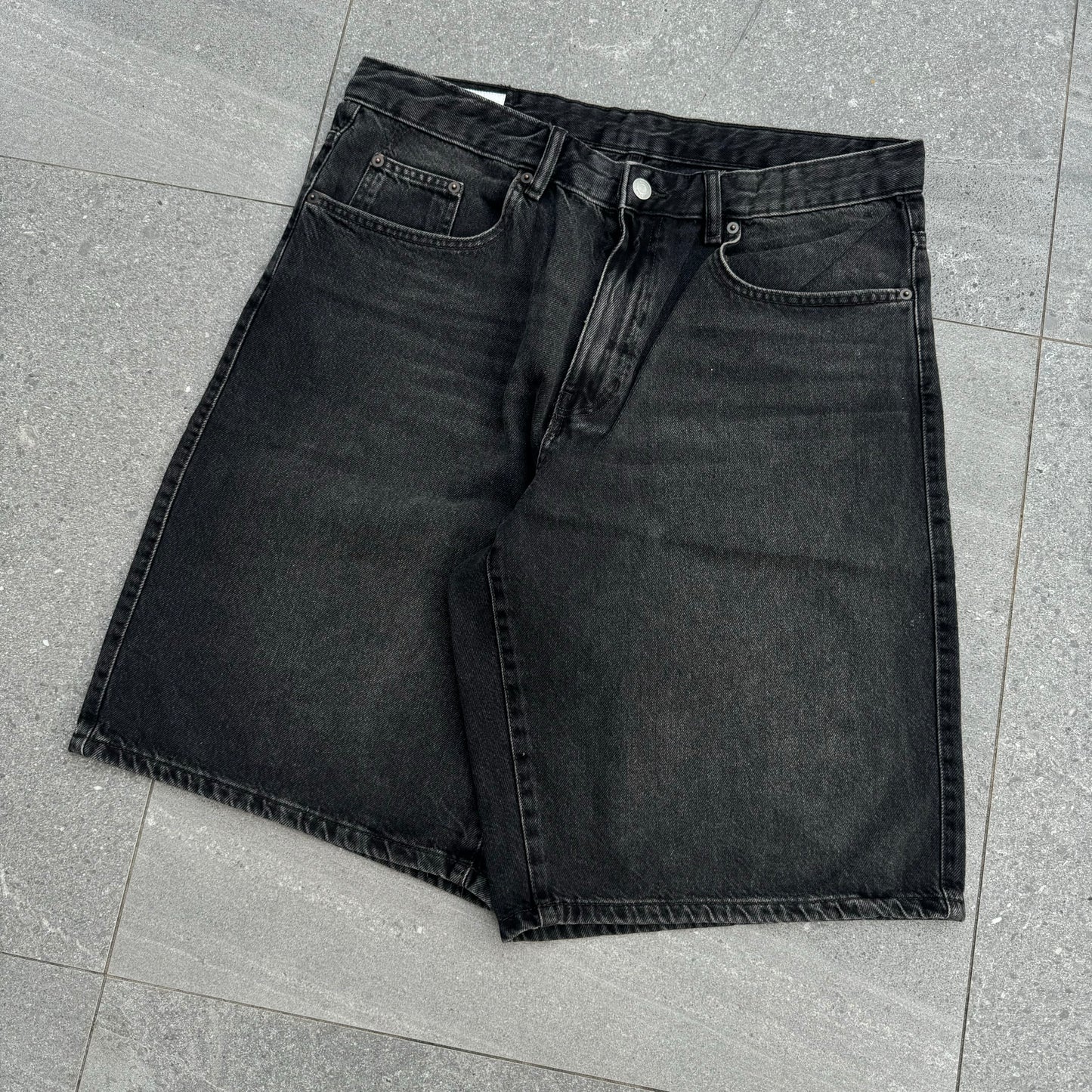 faded black jorts - 36x12.5”