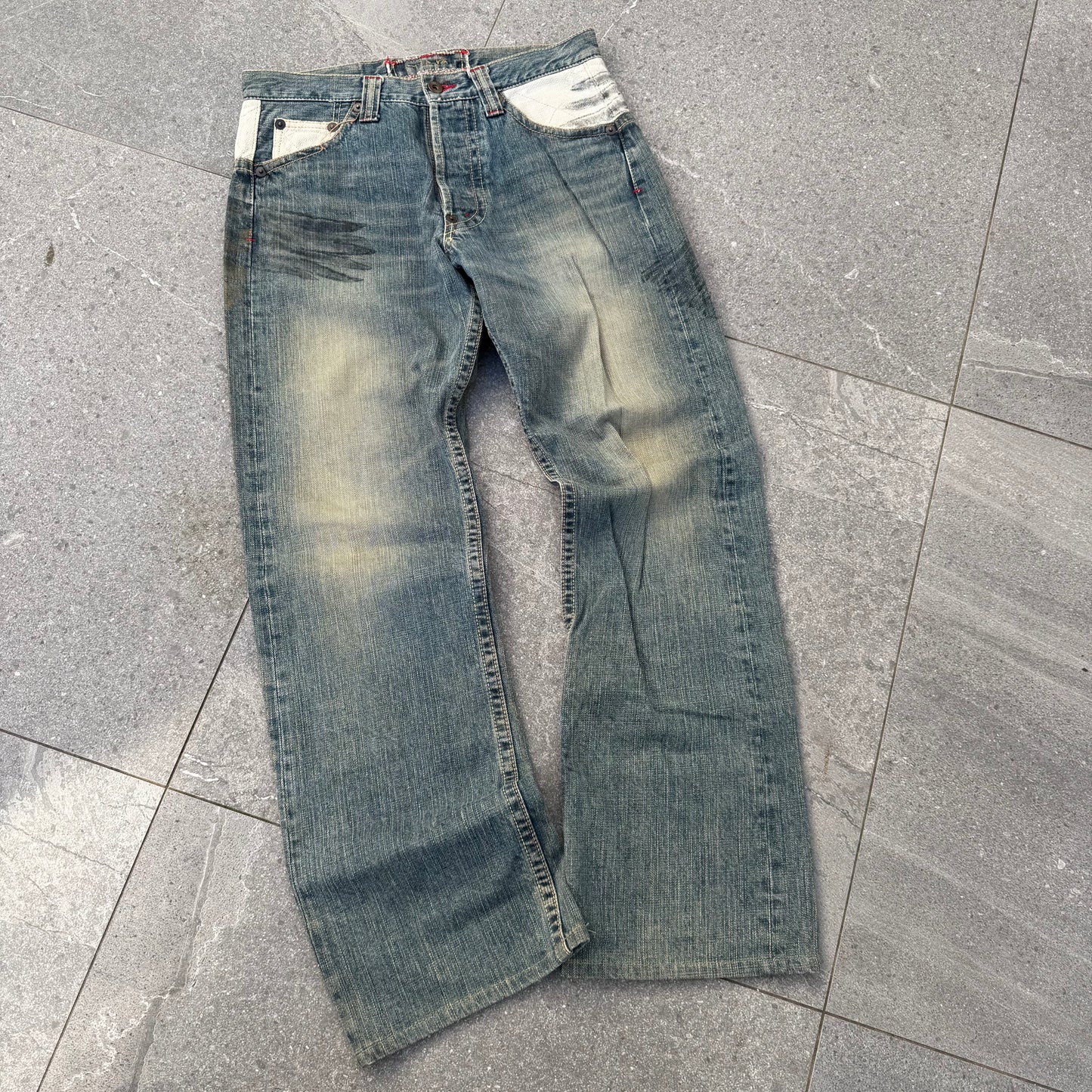 grail japanese micra slub bootcuts - 32x30”